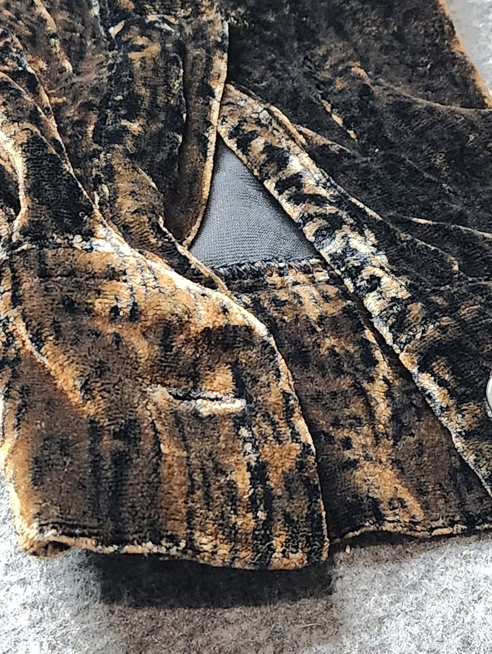 Votre Nom‎ Velvet Burnout Blouse Womens M Brown Button Up Shirt - Picture 5 of 6